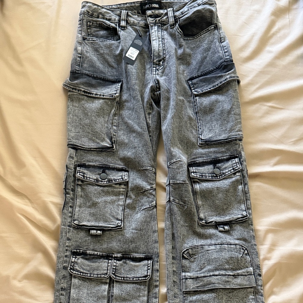 Gray Fashion Nova Cargo Pants